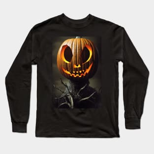 halloween scary pumpkin monster Long Sleeve T-Shirt